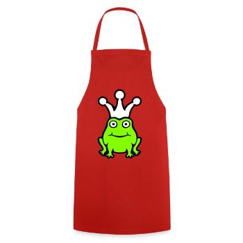Grenouille Roi Couronne Drôle Mignon Bande Dessinée Grenouille Prince - Tablier de cuisine - rouge - Devant - AI Model Male 185 dark (185cm)