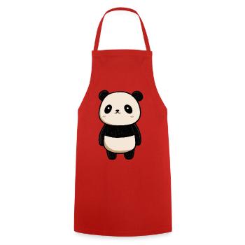Panda-Zeichnung, süßer Panda, Baby-Panda - Kochschürze - Rot - Vorne - AI Model Male 185 dark (185cm)