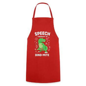 Speech Therapy Speech Therapist Speech Therapist - Cooking Apron - red - Front - AI Model Male 185 dark (185cm)