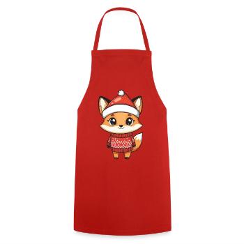 Fuchs Weihnachten Xmas - Kochschürze - Rot - Vorne - AI Model Male 185 dark (185cm)