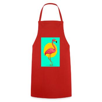 Flamingo - Kochschürze - Rot - Vorne - AI Model Male 185 dark (185cm)