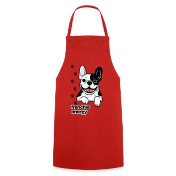 Frenchie Energy - Tablier de cuisine - rouge - Devant - AI Model Male 185 dark (185cm)