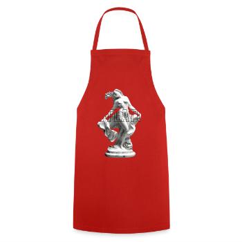 Marble Sculpture Dance Pose - Cooking Apron - red - Front - AI Model Male 185 dark (185cm)