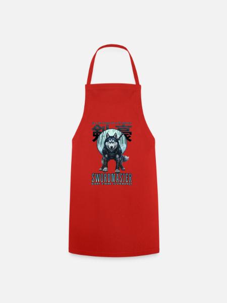 Samurai Husky Tomoe Schwertmeister-Design - Kochschürze - Rot