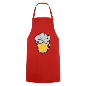 Bière comique vue d’en haut - Tablier de cuisine - rouge - Devant - AI Model Male 185 dark (185cm)