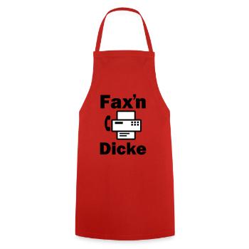 FAX'N DICKE ALTES FAXGERÄT - Kochschürze - Rot - Vorne - AI Model Male 185 dark (185cm)