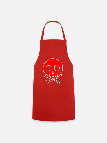 Schädel und Knochen - Kochschürze - Rot