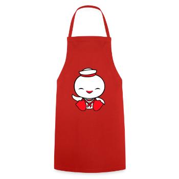 Canard marin marin marin chapeau de marin ondulant joyeusement - Tablier de cuisine - rouge - Devant - AI Model Male 185 dark (185cm)