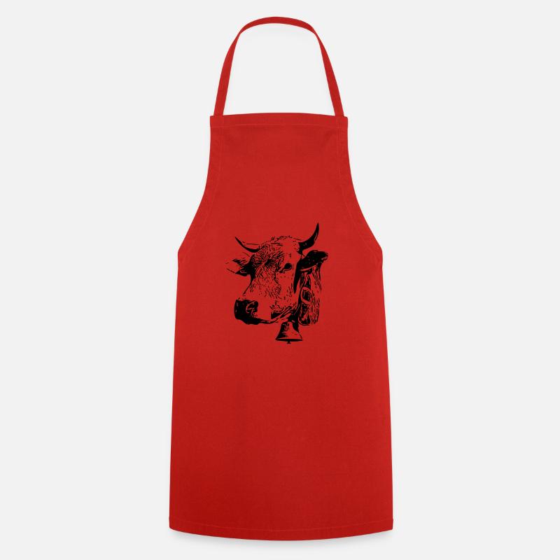 vache - Tablier de cuisine - rouge