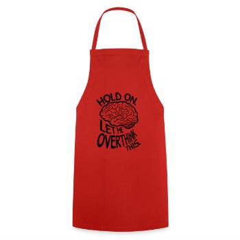 Let me overthink this - Cooking Apron - red - Front - AI Model Male 185 dark (185cm)