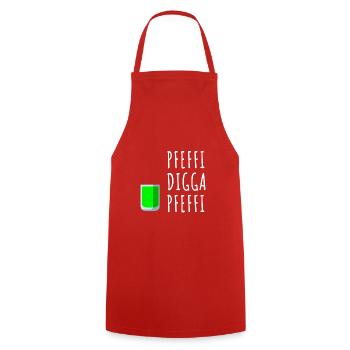Pfefferminz Likör Pfeffi Vatertag Sauf - Kochschürze - Rot - Vorne - AI Model Male 185 dark (185cm)