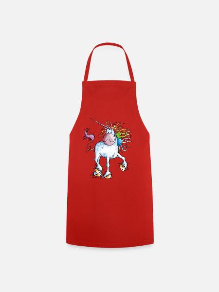 Rainbow Unicorn - Tablier de cuisine - rouge