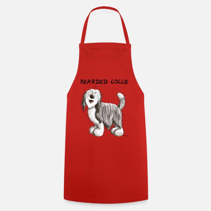 Süßer Bearded Collie - Kochschürze - Rot