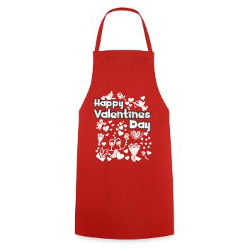 Saint-Valentin, Saint-Valentin, Saint-Valentin - Tablier de cuisine - rouge - Devant - AI Model Male 185 dark (185cm)