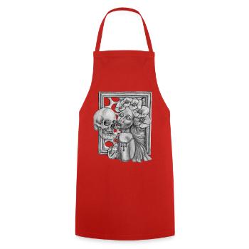 Deep Drink - Kochschürze - Rot - Vorne - AI Model Male 185 dark (185cm)