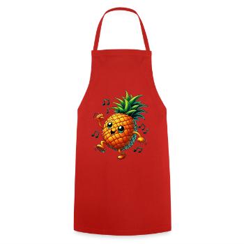 Pineapple Dances Music - Cooking Apron - red - Front - AI Model Male 185 dark (185cm)