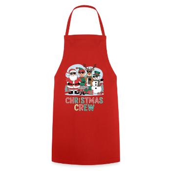 Weihnachts Crew Illustration - Kochschürze - Rot - Vorne - AI Model Male 185 dark (185cm)