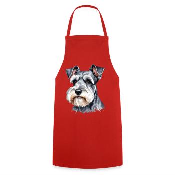 Zwergschnauzer - Kochschürze - Rot - Vorne - AI Model Male 185 dark (185cm)