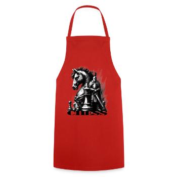 Échecs - Tablier de cuisine - rouge - Devant - AI Model Male 185 dark (185cm)