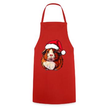 Santa Claus Guinea Pig - Cooking Apron - red - Front - AI Model Male 185 dark (185cm)