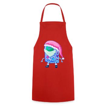 Christmas Game Console Kawaii Robot Santa - Cooking Apron - red - Front - AI Model Male 185 dark (185cm)