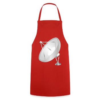 Satellite dish with a clear modern look - Cooking Apron - red - Front - AI Model Male 185 dark (185cm)