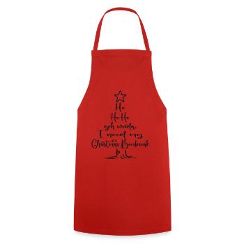 Witziger Weihnachts-Spruch – Christmas Beerbreak - Kochschürze - Rot - Vorne - AI Model Male 185 dark (185cm)