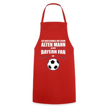 Alter Mann - Bayern Fan | Retro Fußball Edition - Kochschürze - Rot - Vorne - AI Model Male 185 dark (185cm)