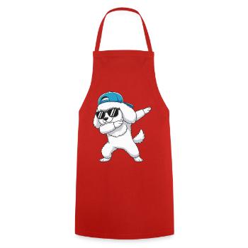 Cool Dabbing Pudel Sonnenbrille Cartoon-Kunst - Kochschürze - Rot - Vorne - AI Model Male 185 dark (185cm)