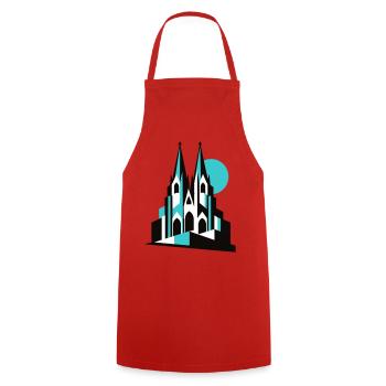 Kölner Dom - Kochschürze - Rot - Vorne - AI Model Male 185 dark (185cm)