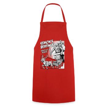 Season’s Beatings Naughty List - Kochschürze - Rot - Vorne - AI Model Male 185 dark (185cm)