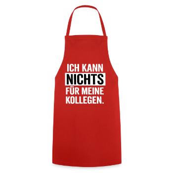 Ich kann nichts für meine Kollegen - Kochschürze - Rot - Vorne - AI Model Male 185 dark (185cm)