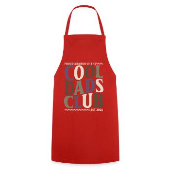 Cool Dads Club - Dad 2026 Father's Day Gift - Cooking Apron - red - Front - AI Model Male 185 dark (185cm)