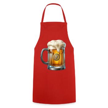 CRAFT BEER – Beer mug with hop gear illustration - Cooking Apron - red - Front - AI Model Male 185 dark (185cm)