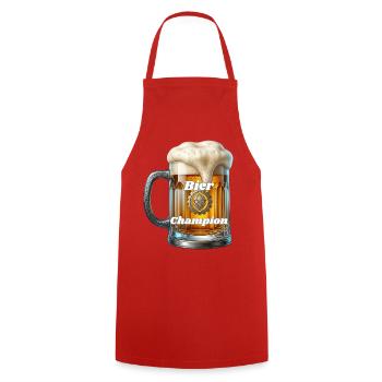 Bier Champion - Kochschürze - Rot - Vorne - AI Model Male 185 dark (185cm)