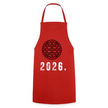 Lignes de grille Red Globe 2026 - Tablier de cuisine - rouge - Devant - AI Model Male 185 dark (185cm)