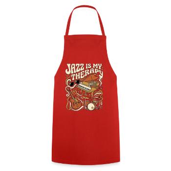 Jazz Therapy Retro Vintage - Cooking Apron - red - Front - AI Model Male 185 dark (185cm)