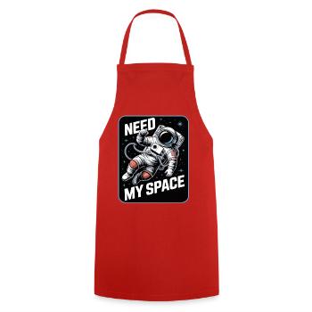 Need My Space Astronaut - Kochschürze - Rot - Vorne - AI Model Male 185 dark (185cm)