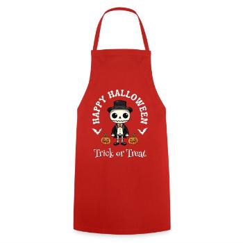 Happy Halloween Skelett Trick Or Treat Geschenk - Kochschürze - Rot - Vorne - AI Model Male 185 dark (185cm)
