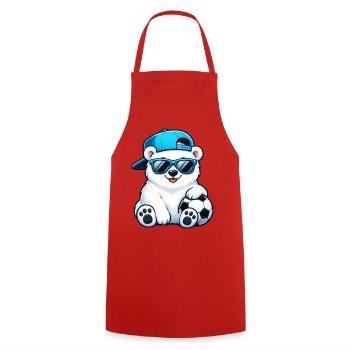 Eisbär Fußball Cool Sommer Cartoon - Kochschürze - Rot - Vorne - AI Model Male 185 dark (185cm)