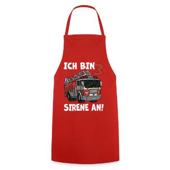 3 Geburtstag Feuerwehr Sirene Feuerwehrauto Motiv - Kochschürze - Rot - Vorne - AI Model Male 185 dark (185cm)