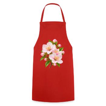 Rosa Sakura-Blüten-Strauß - Kochschürze - Rot - Vorne - AI Model Male 185 dark (185cm)