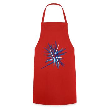 abstrait - Tablier de cuisine - rouge - Devant - AI Model Male 185 dark (185cm)