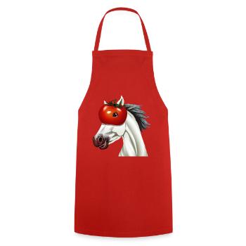 Horse with tomato head - Unique work of art - Cooking Apron - red - Front - AI Model Male 185 dark (185cm)
