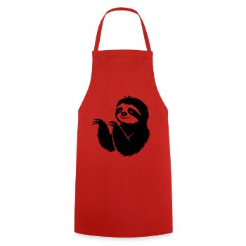 Cool paresseux silhouette portrait visage tête - Tablier de cuisine - rouge - Devant - AI Model Male 185 dark (185cm)