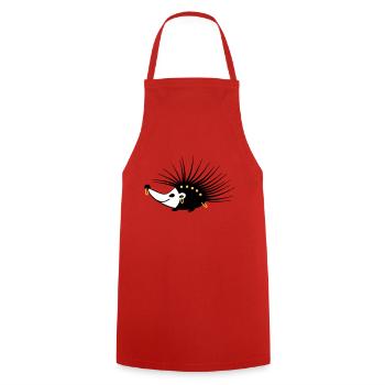 Hedgehog - Cooking Apron - red - Front - AI Model Male 185 dark (185cm)