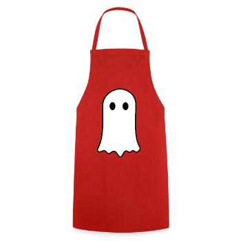 Halloween Geist Minimalistisch Spooky Design - Kochschürze - Rot - Vorne - AI Model Male 185 dark (185cm)