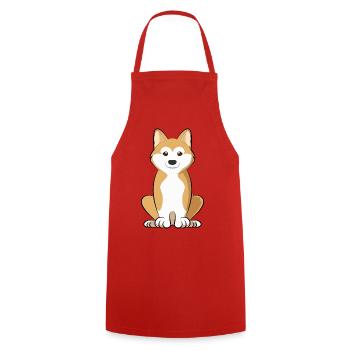 Akita Inu Chien Maman Fière Japonaise Akita Lover - Tablier de cuisine - rouge - Devant - AI Model Male 185 dark (185cm)