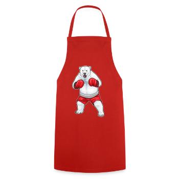 Polar Bear Boxer Boxing Gloves Boxing - Cooking Apron - red - Front - AI Model Male 185 dark (185cm)