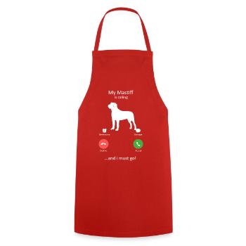 My Mastiff Is Calling And I Must Go Design - Cooking Apron - red - Front - AI Model Male 185 dark (185cm)